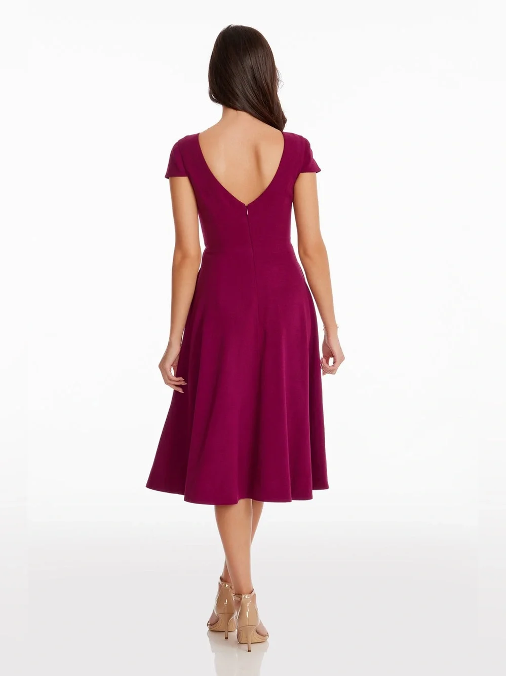 Dress The Population Dark Magenta Livia Dress Size S Nwot - Picture 4 of 9